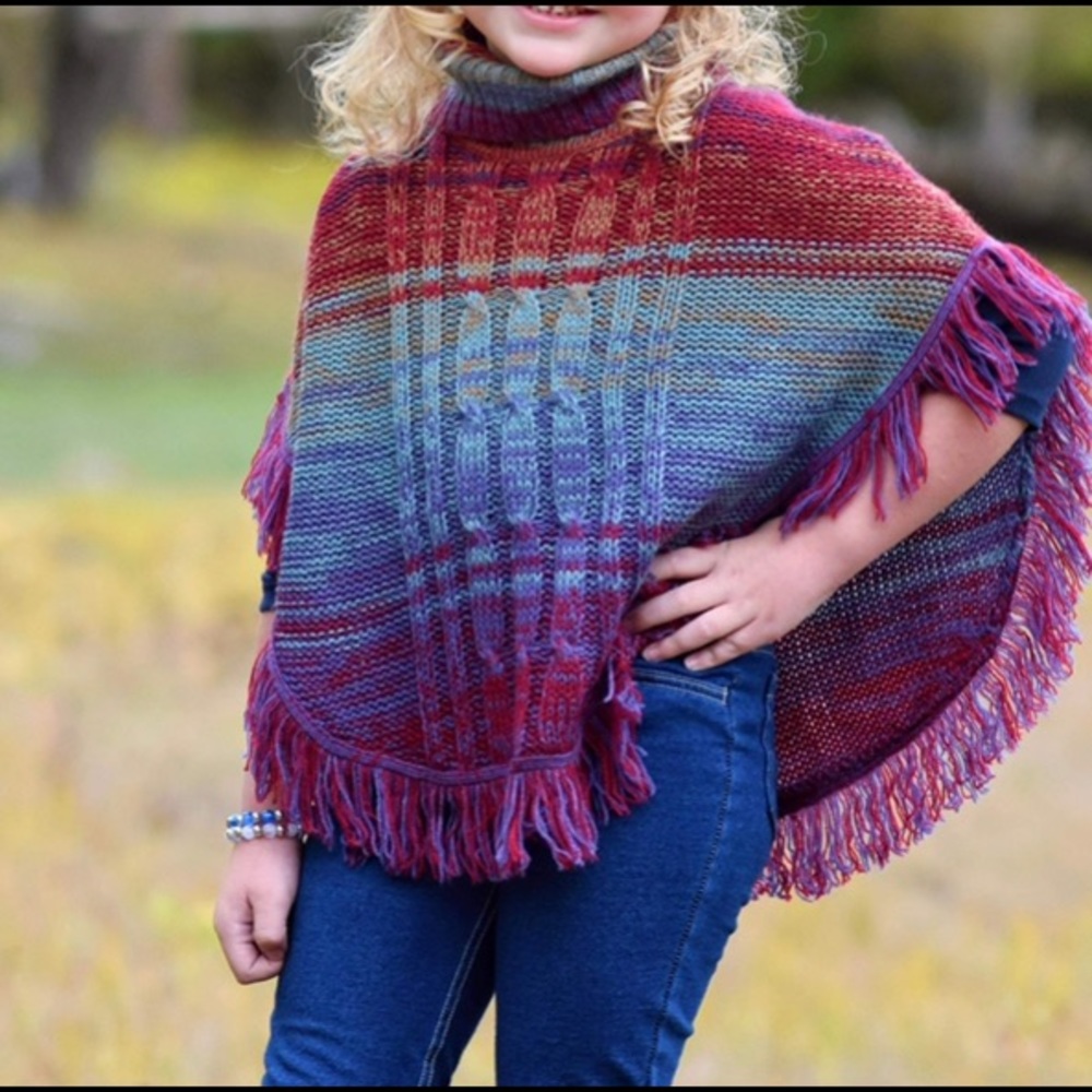 Girls Knit Poncho